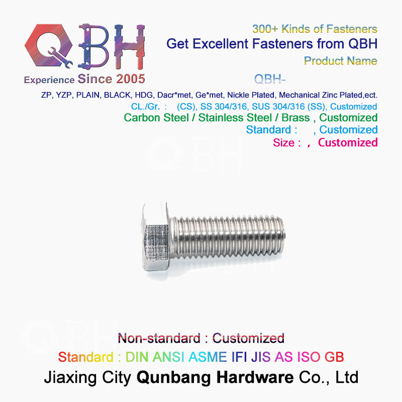 304 M2-M20 Steel Hex Bolt Plain Surface Treatment