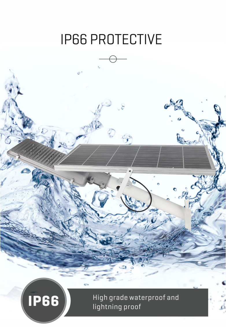 150w Solar Powered Street Lamp , Ip66 Remote Control Street Light 50000h Rated Life