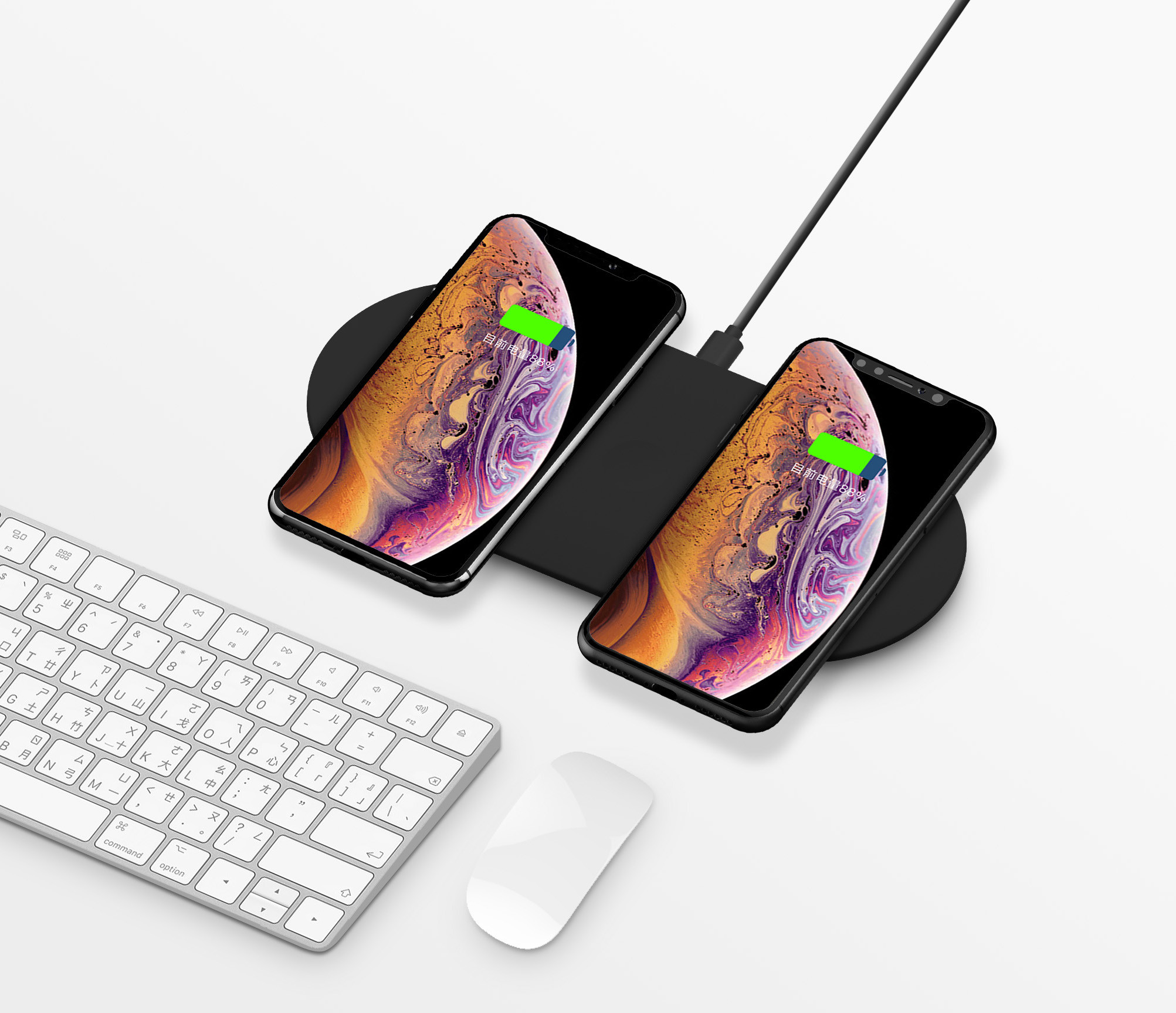 Slim Duouble Output Anti Slip 20W Wireless Charging Pad
