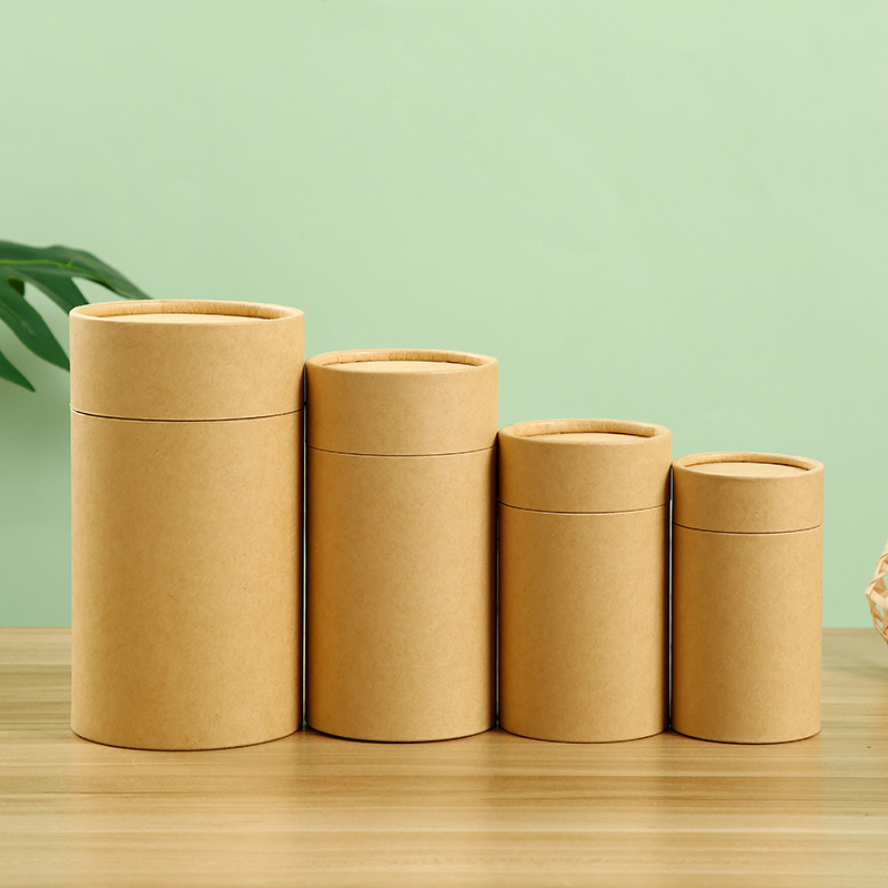Rigid Boxes Customized Kraft Paper Tube Cylindrical Packaging Box with Your Own Logo