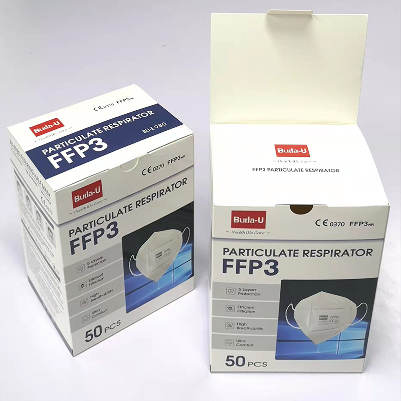 High Class Breathable FFP3 Respirator Mask , FFP3 NR With No Valve , Water Electret Meltblown & Nonwoven Fabric