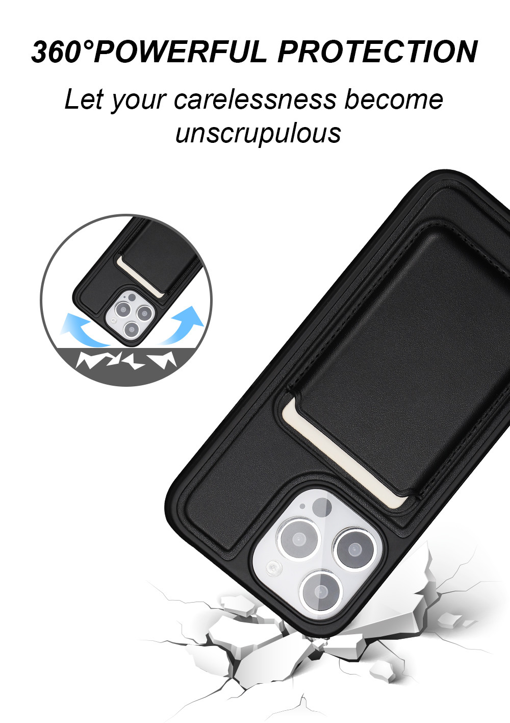 Custom Leather Magnetic Card Holder Wallet Shockproof For IPhone Samsung