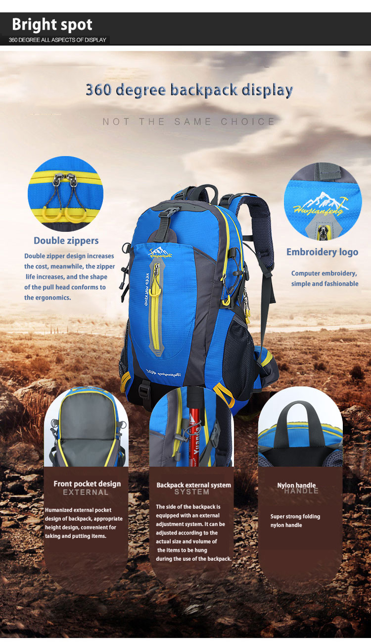 ODM Waterproof Hiking Backpack 30L Water Resistant Daypack Weekend