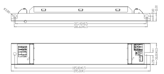60W Long Strip Sensor Dim Led Driver, 200-350mA Output, Flicker-free, Built-in Installation
