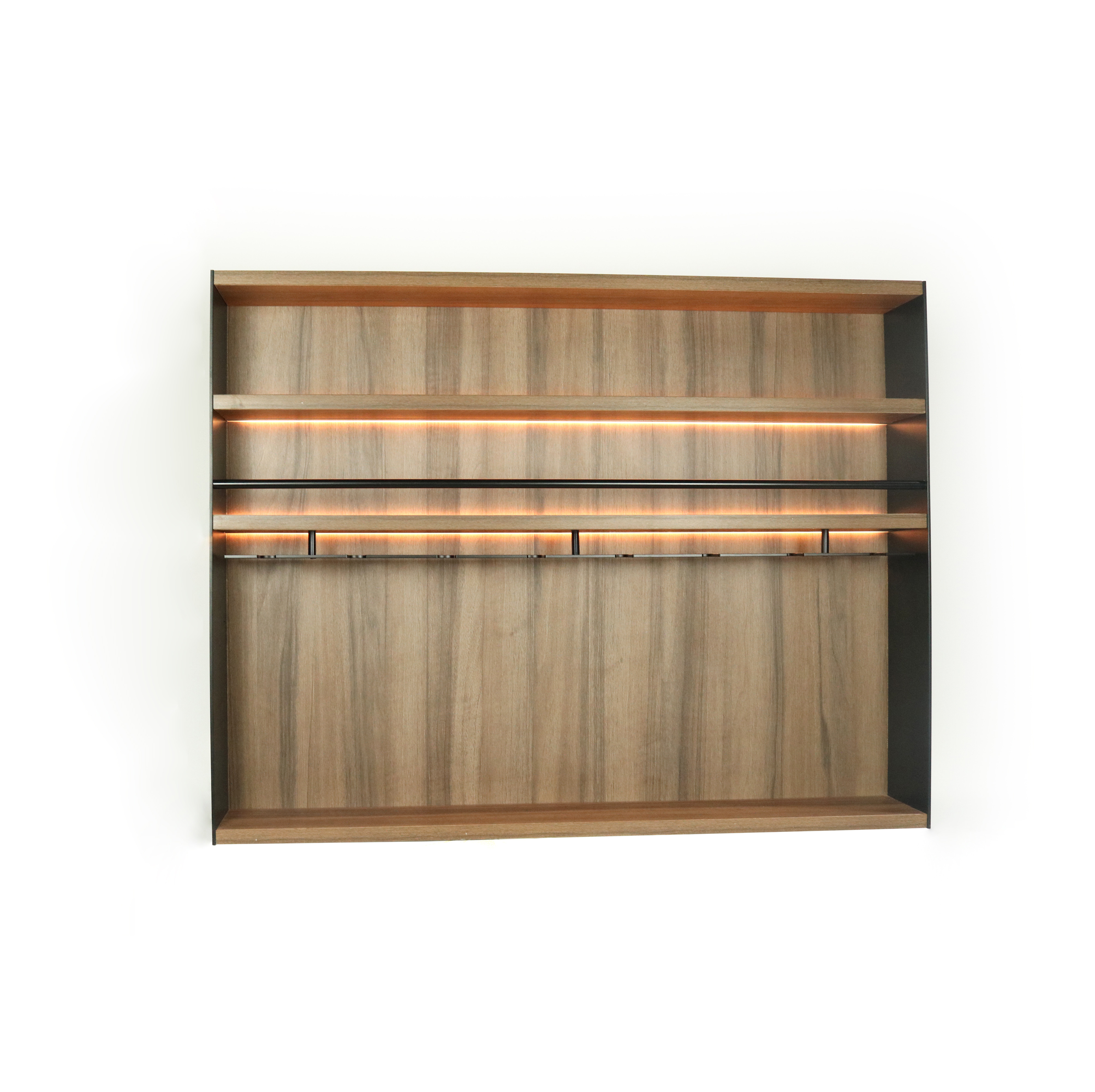 12 Hook Rustic Wall Mounted Kitchen Wood Rack 60X60X50cm