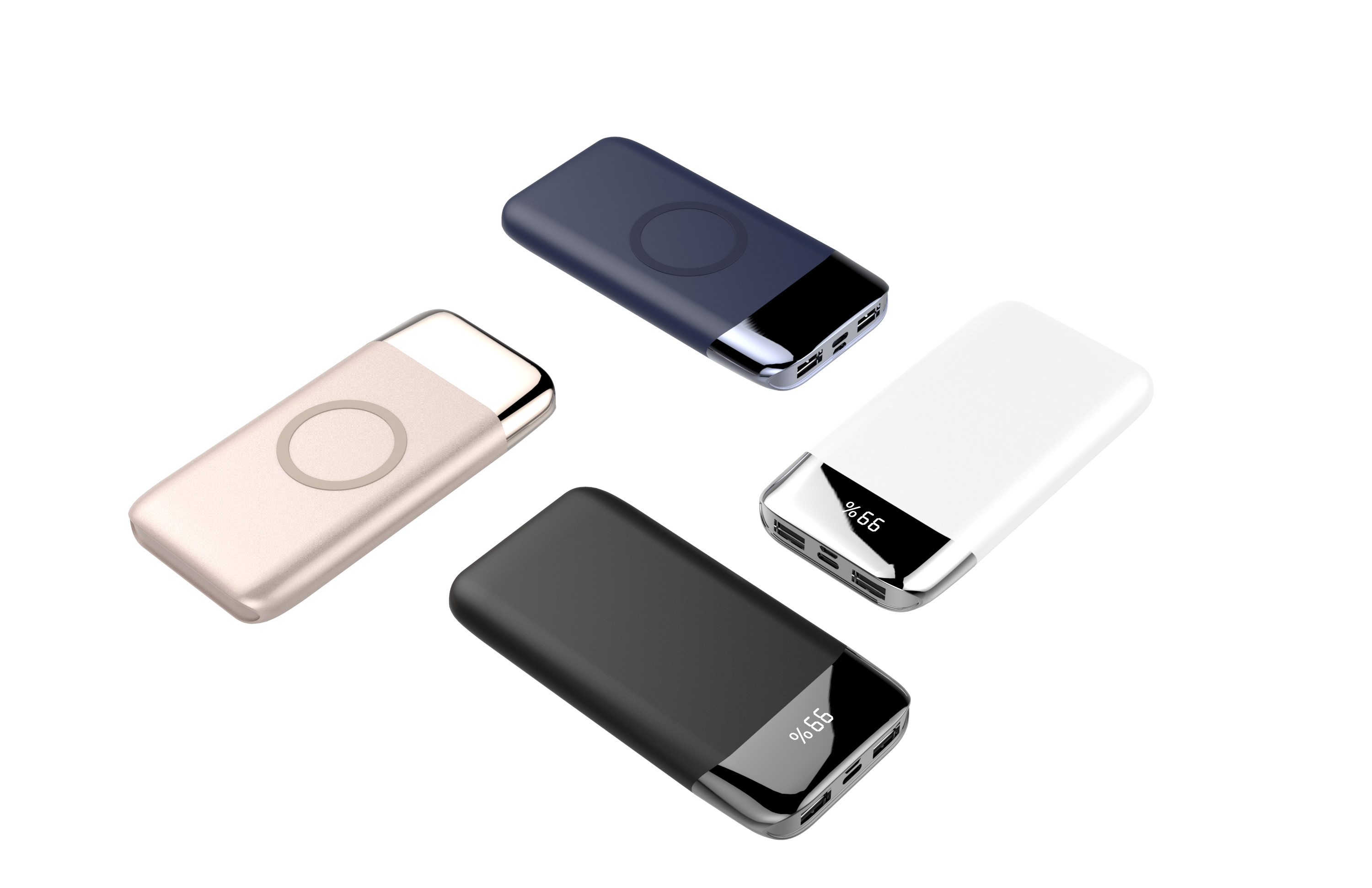 WIRELESS POWERBANK WITH LED DISPLAY Portable Power Bank Charger QI Wireless Charge 2 INPUT 2 OUTPUT+WIRELESS CHARGER