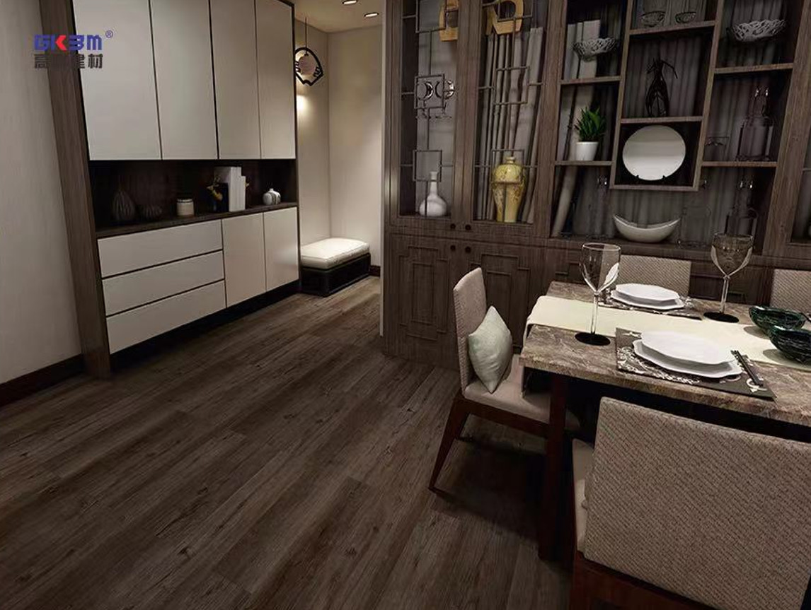 Midnight Miracle Brown SPC Flooring 5mm Anti Slip Fire Retardant GKBM Greenpy MJ-W6008