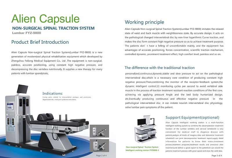 No Invasive Non Surgical Spinal Decompression Machine Back Decompression Equipment