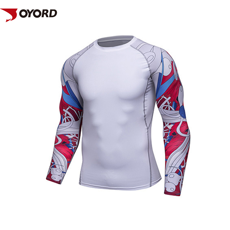 Diving Custom Rash Guard Long Sleeve Quick Dry Nylon Polyester Fabric Material