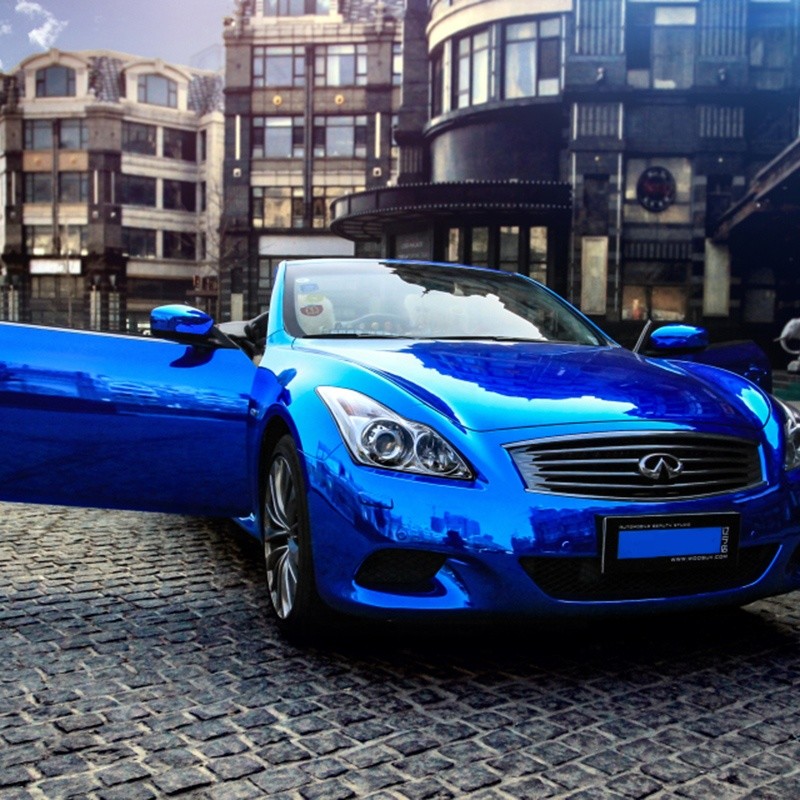 Removable Adhesive Chrome Blue Car Wrap Mirror Effect Vinyl Wrap