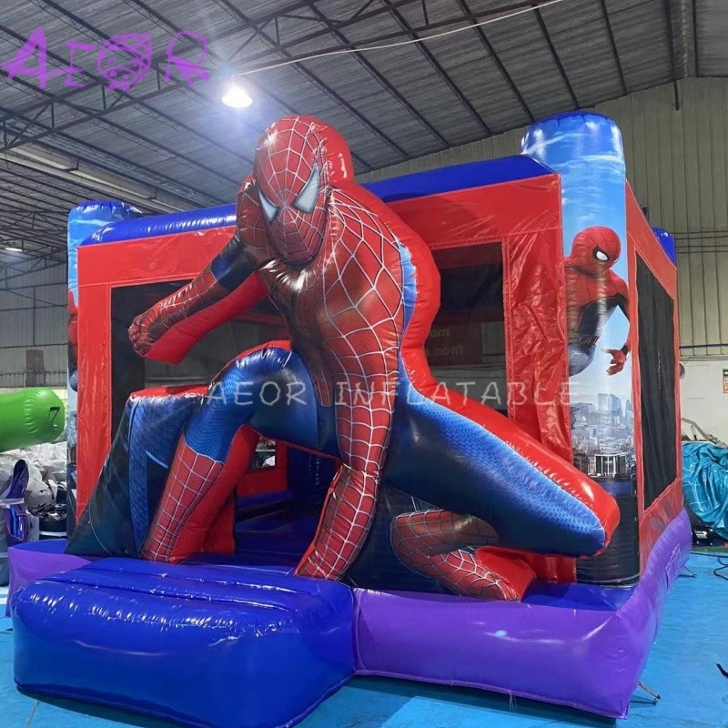 Playground Spiderman Theme Bounce House Outdoor Children Inflatable Castle