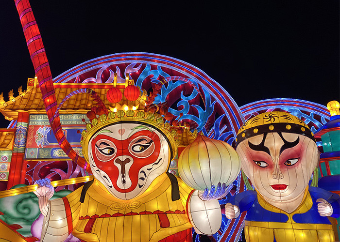 Folk Carving Fabric Lanterns Of Traditional Culture Dramatic Characters Design
