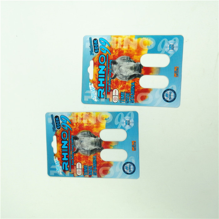 Rhino Blister Card Packaging 350g whiteboard Male Enhancement Capsule