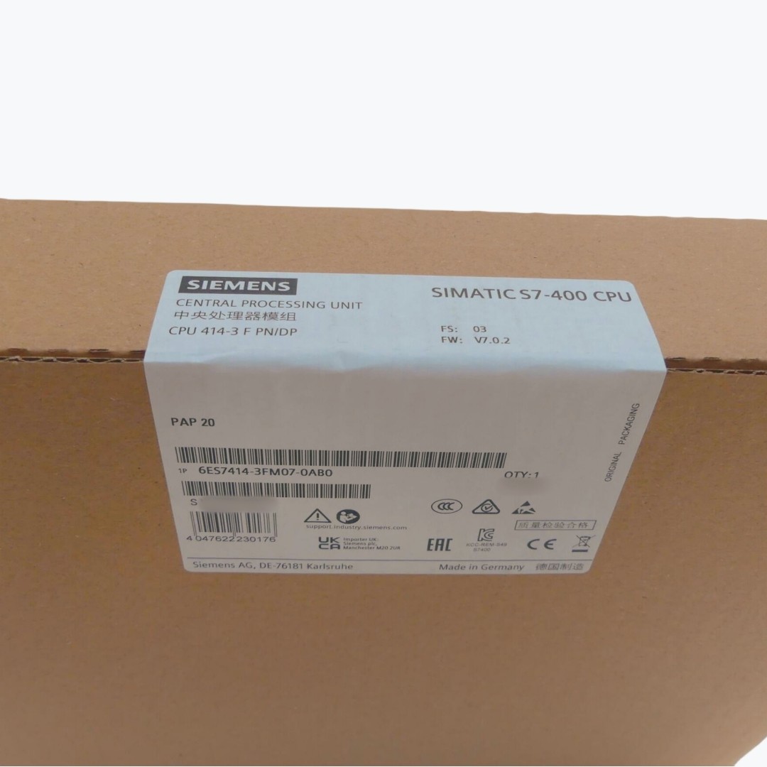SIEMENS SIMATIC PLC S7-400 6ES7414-3FM07-0AB0 CPU414F-3 PN/DP Central processing unit with