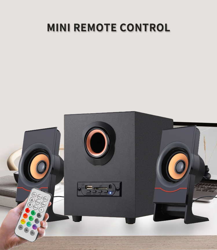 Desktop Wooden PC Speaker USB 2.1 Channel with Blue Tooth Audio and USB Connection