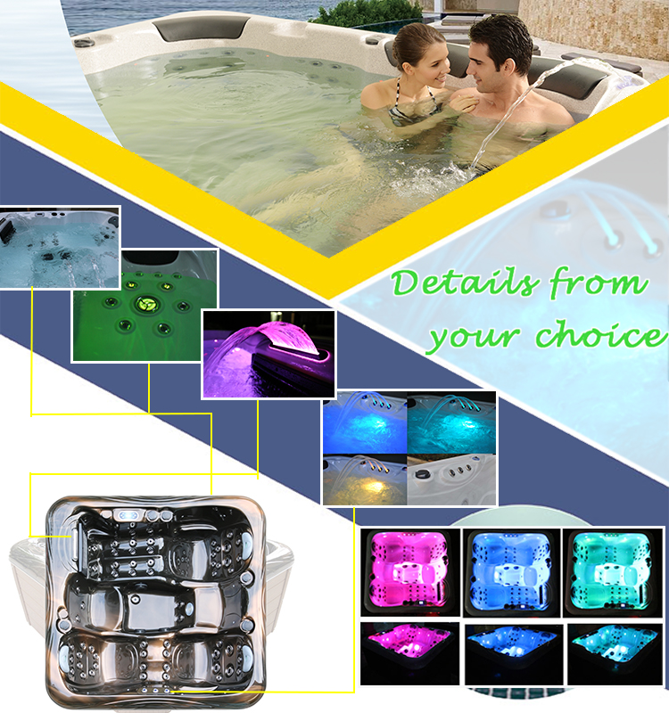 New Outdoor Spa Acrylic Massage Spa Indoor Whirlpool Bathtub Hot Tub