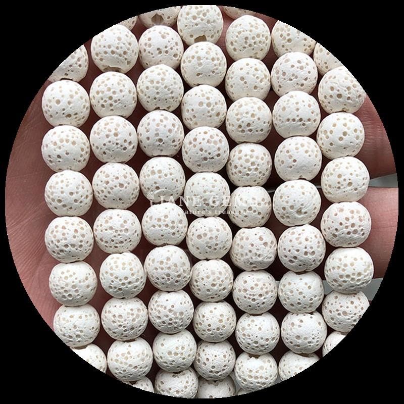 DIY Jewelry Making with Natural Gems Bead Round Shape Healing Gemstone Colorful Lava Stone Loose Bead Strands for Gifts