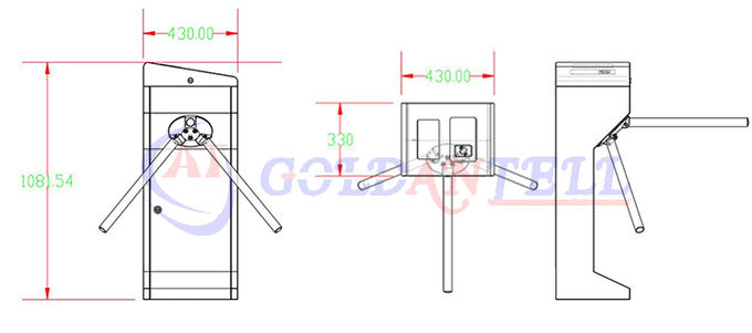 Gynasium entrance vertical full-auto tripod turnstile / nfc card face camera scanner door system 0