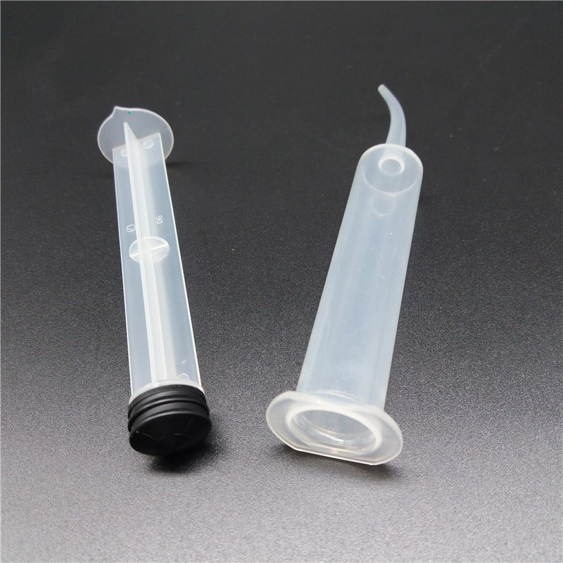 Disposable Plastic Dental Syringe Curved Tip Style For Root Canal / Etchant