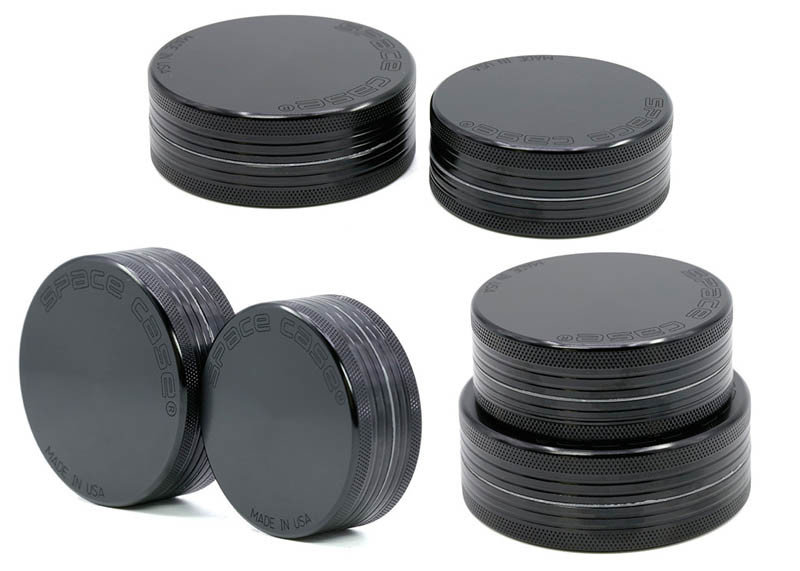 Boutique 2 Layer Herb Grinder Aluminum Mill 55mm 63mm Black Spacecase