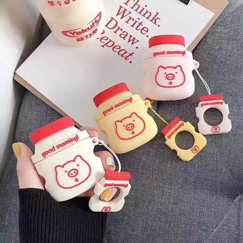 For Apple Airpods Case Cartoon Earphone Cover With Lovely Ring 3D Animal Cartoon Earphones Full Protective Cover