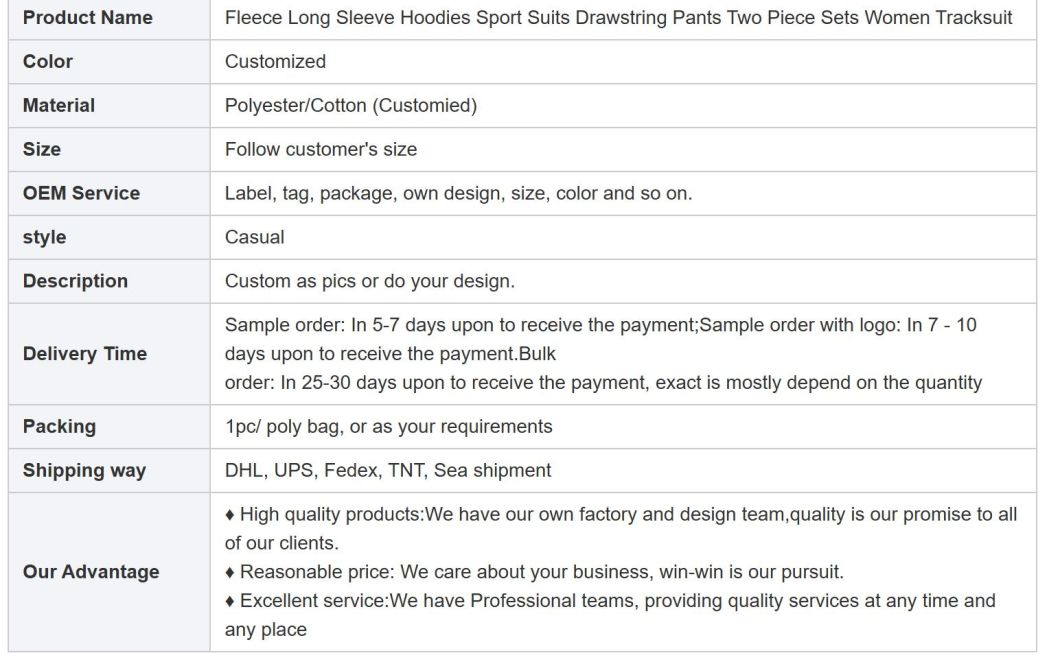 Drawstring Pants Two Piece Sets Women Tracksuit Jogging Suits Women Sweatpants and Hoodie Set