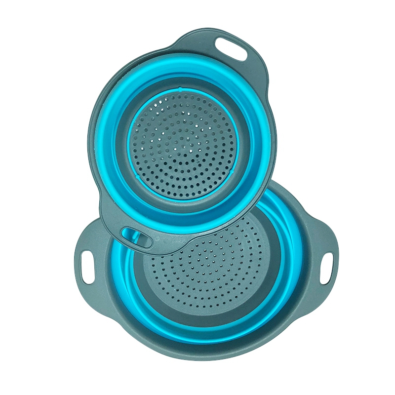Foldable Collapsible Silicone Colander Fruit Vegetable Washing Basket Strainer