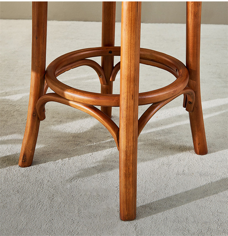 Kitchen Oak Cafe Bar Stools Ash Wood Stool Rattan With Back Support