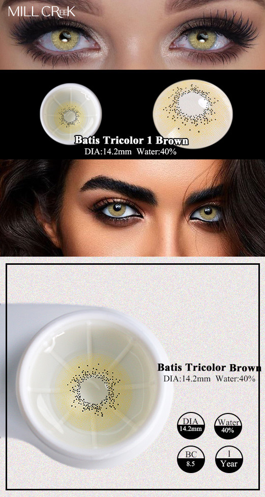 14mm Natural Colored Hyperopia Hazel Green Contact Lenses For Black Eyes
