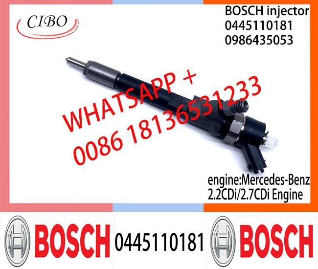 BOSCH injetor 0445110181 0986435053 Common Rail fuel Injector 0445110181 0986435053 for Mercedes-Benz 2.2CDi/2.7CDi