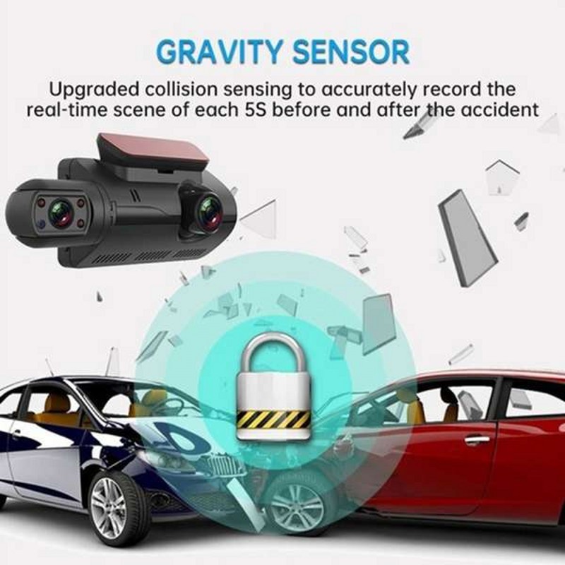 Car Rearview Blackbox DVR Dash Cam Digital Car Camcorder Dashboard 3Lens 1080p