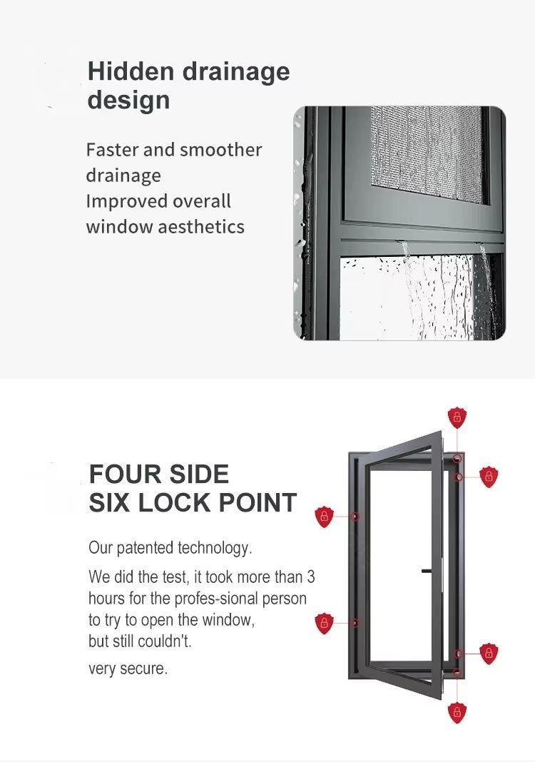 Hot Sale Modern Waterproof and Soundproof Top Hung Double Glazed Storm Aluminum Awning Windows