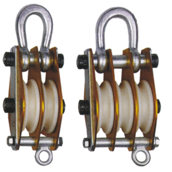 Galvanized Aluminum Alloy Double Pulley Block 5.7mm - 15.5mm 80T