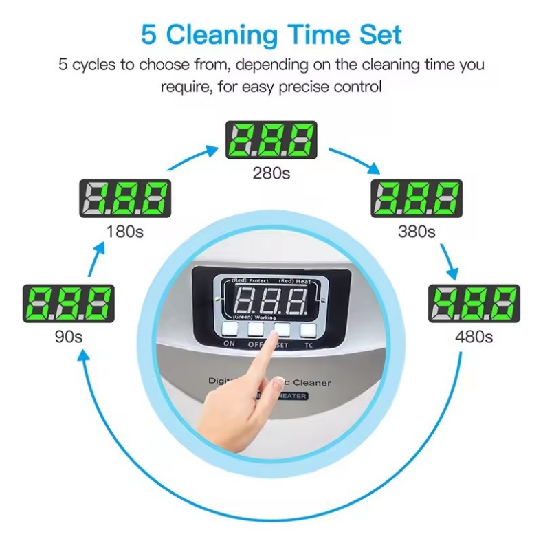 2.5L Dental Ultrasonic Cleaner Multi Purpose Cleaning Function Digital Ultrasonic Cleaner