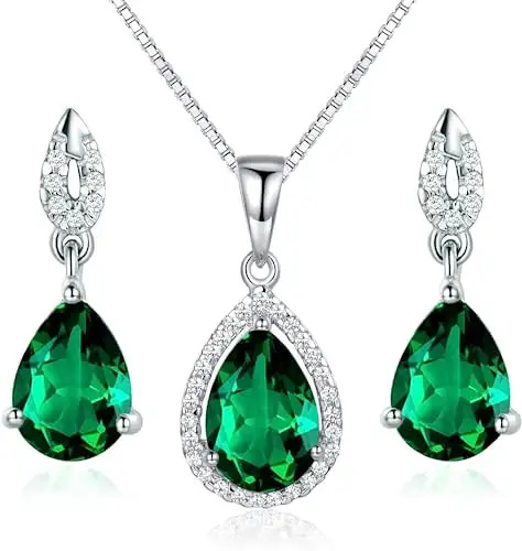 Elegant Dangle Earrings And Link Bracelet Set 925 Sterling Silver Jewelry With AAA Cubic Zirconia
