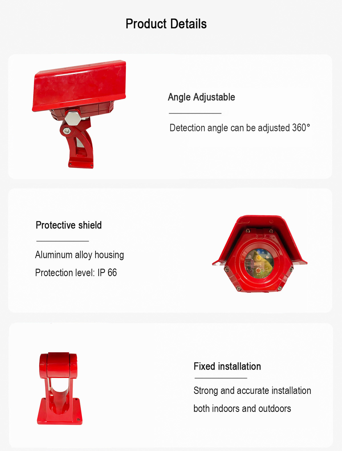 MIC200-IR4 Open Path IR Flame Detection Long Distance Methane Gas Leak 90 Degree Monitoring