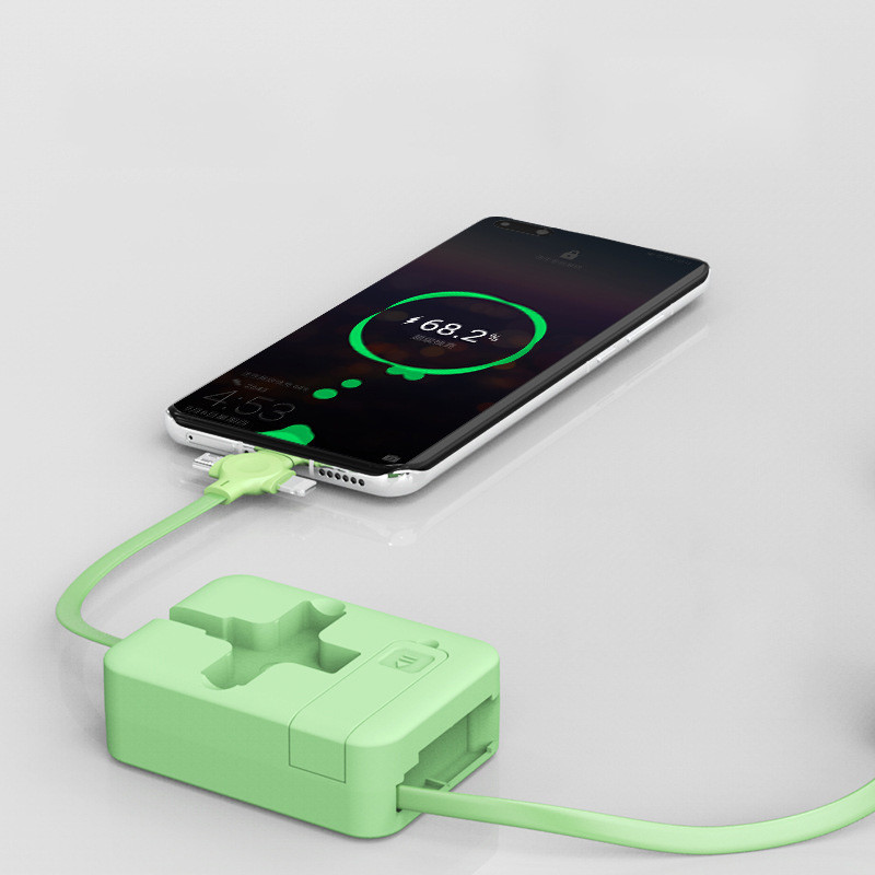 Retractable 3 In 1 Type C 8 pin Fast Charging Data Cable Custom logo