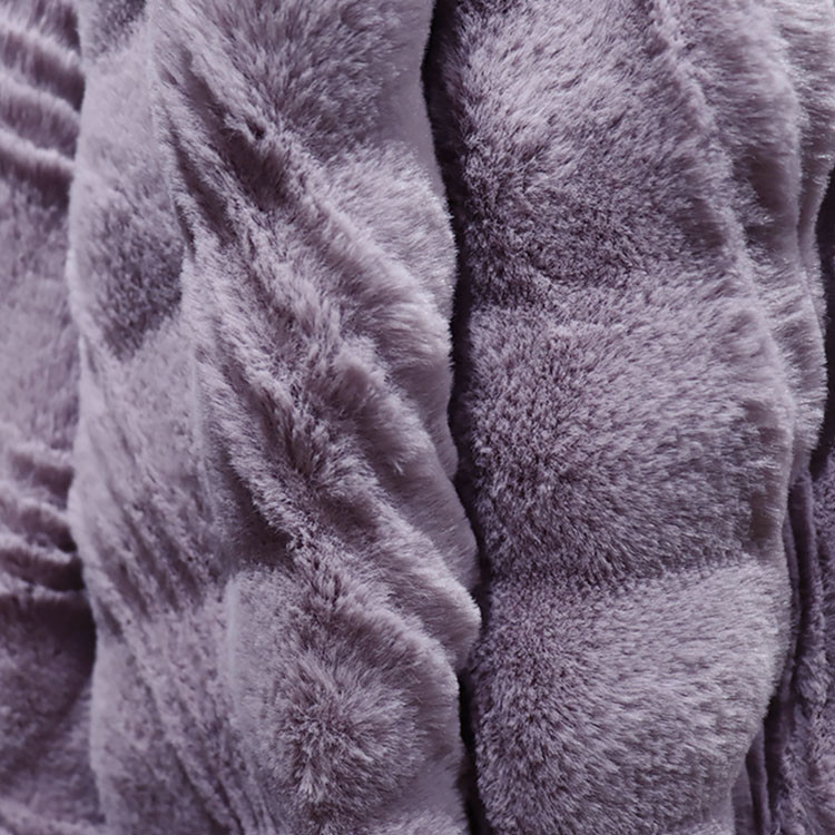 High Colorfastness Warm Blanket Set Faux Fur Plush Minky Blankets