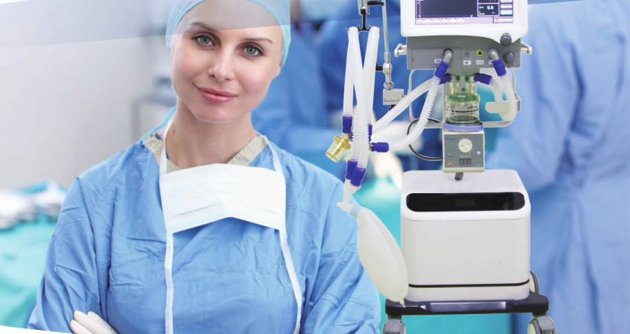 TFT Touch Screen Medical Breathing Ventilator Machine For Operation Room
