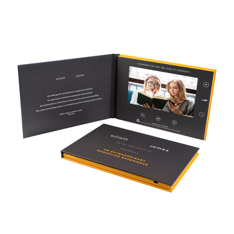 Custom print LCD video brochure,7 inch video booklet for direct marketing