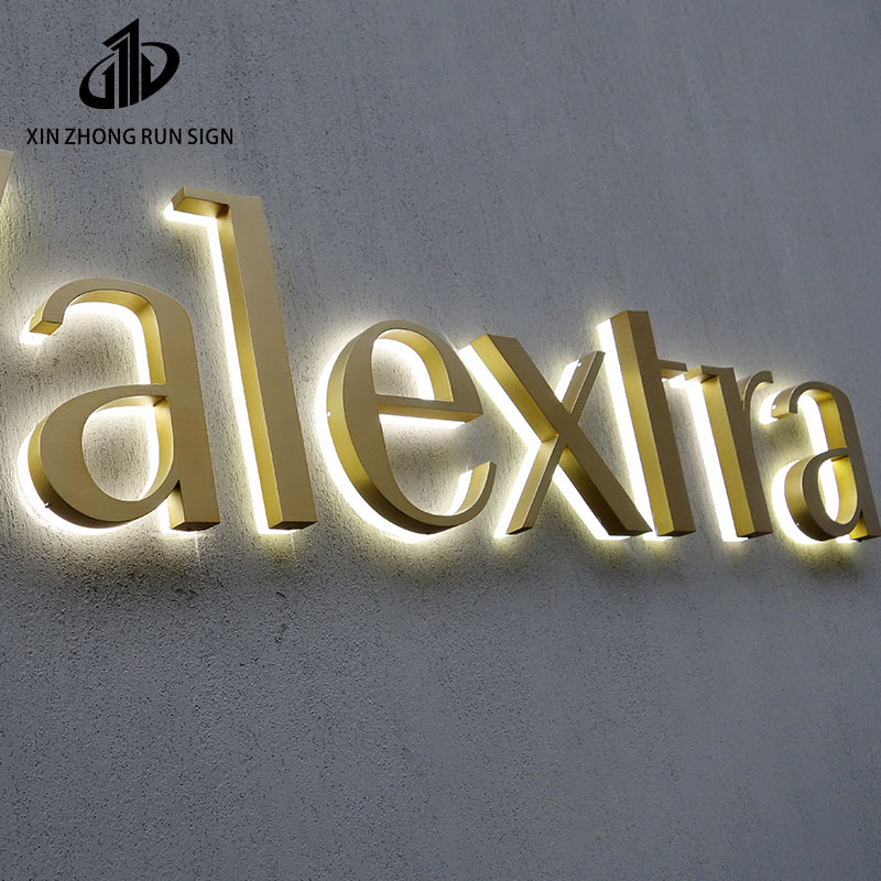 Customized 3d illuminated logo back lit signage for outside business exterior building