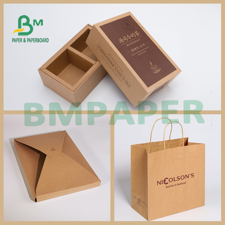 0.5mm 400gsm Reddishness Kraft Paper Offset Printing For Packing Box