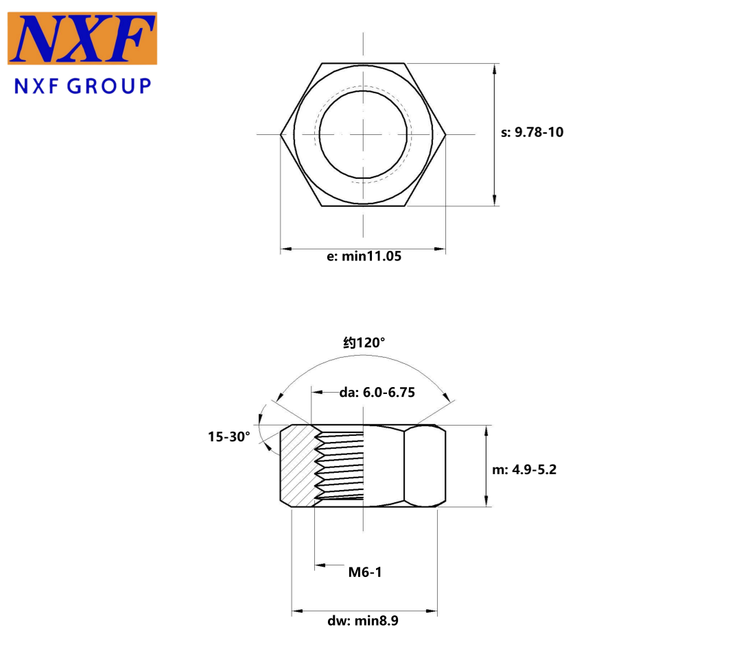 Oil Gas Measurement System M6-M12 HastelloyC-276 Hexagon Nut for Imperial Measurement in Healthcare Applications