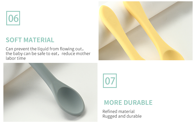 Safe BPA Free Silicone Infant Spoons Non Toxic Microwaveable