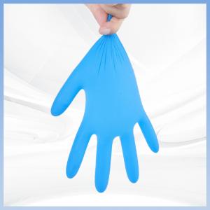 China Blue Powder Free Dental Exam Gloves Industrial Automotive Heavy Duty Nitrile Gloves on sale