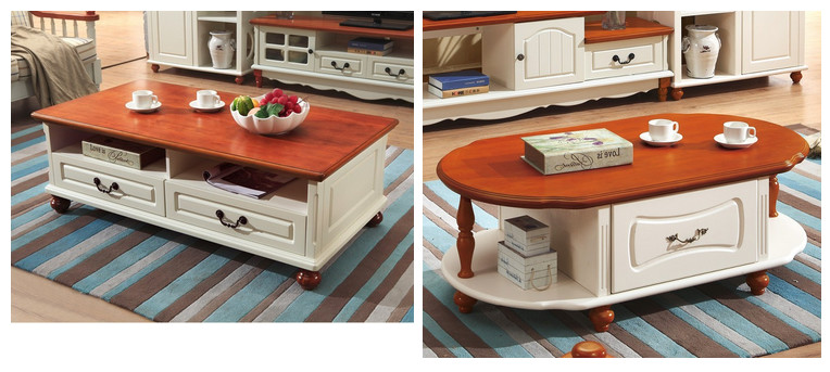 Mediterranean Concise design cabinet living room furniture wood coffee table