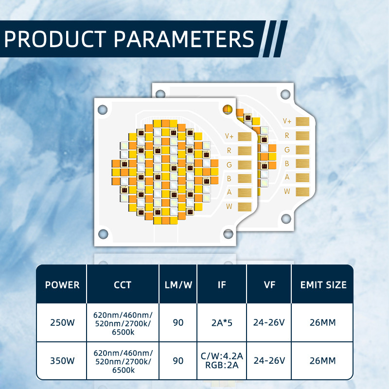 Dual Cct Led Chip 3538 3545 3856 4050 7870 R50 High Power Bicolor Cob Led 180W 250W 300W 350W 500W 700W 800W