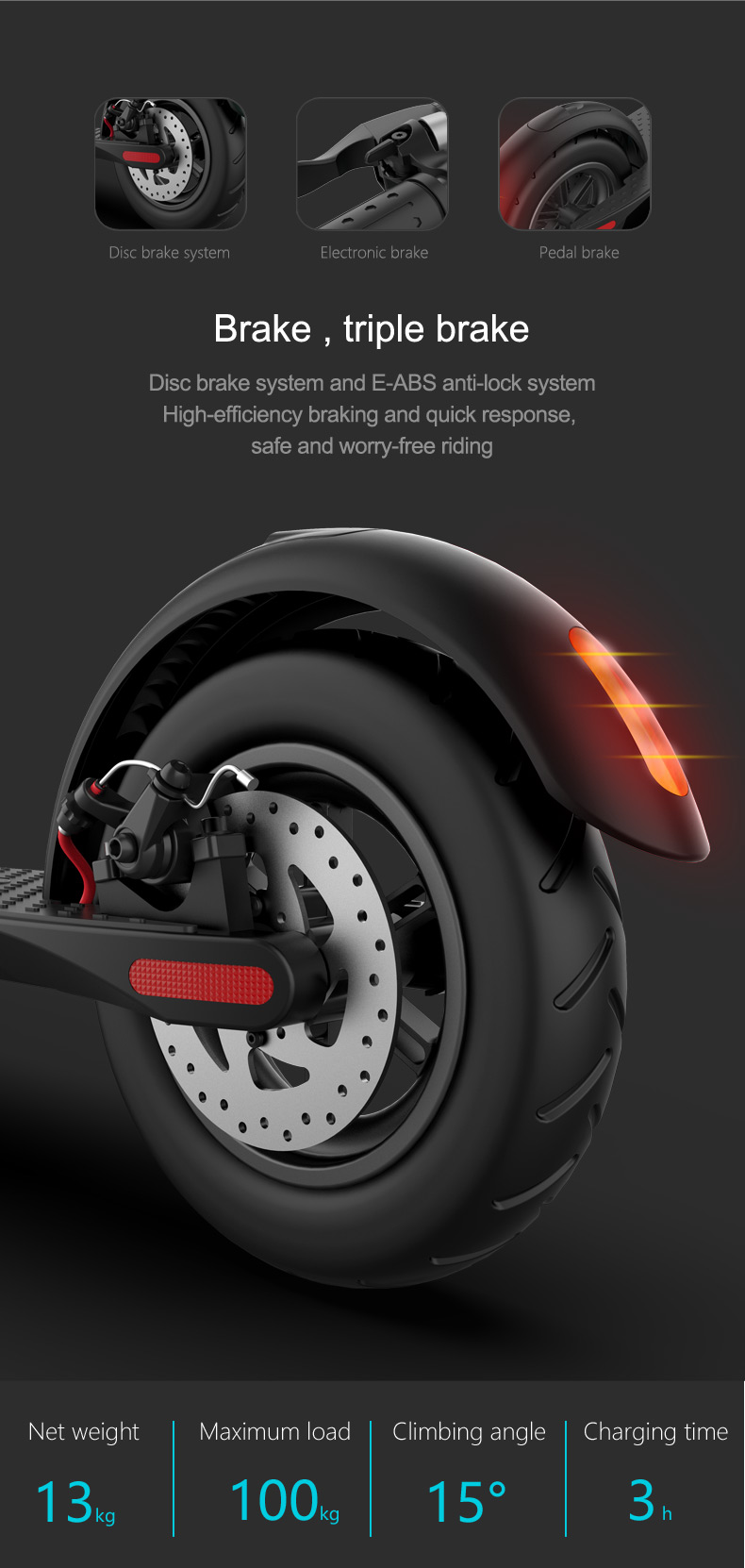 Durable Powerful Electric Scooter , Lightweight E Scooter Wear Resistant