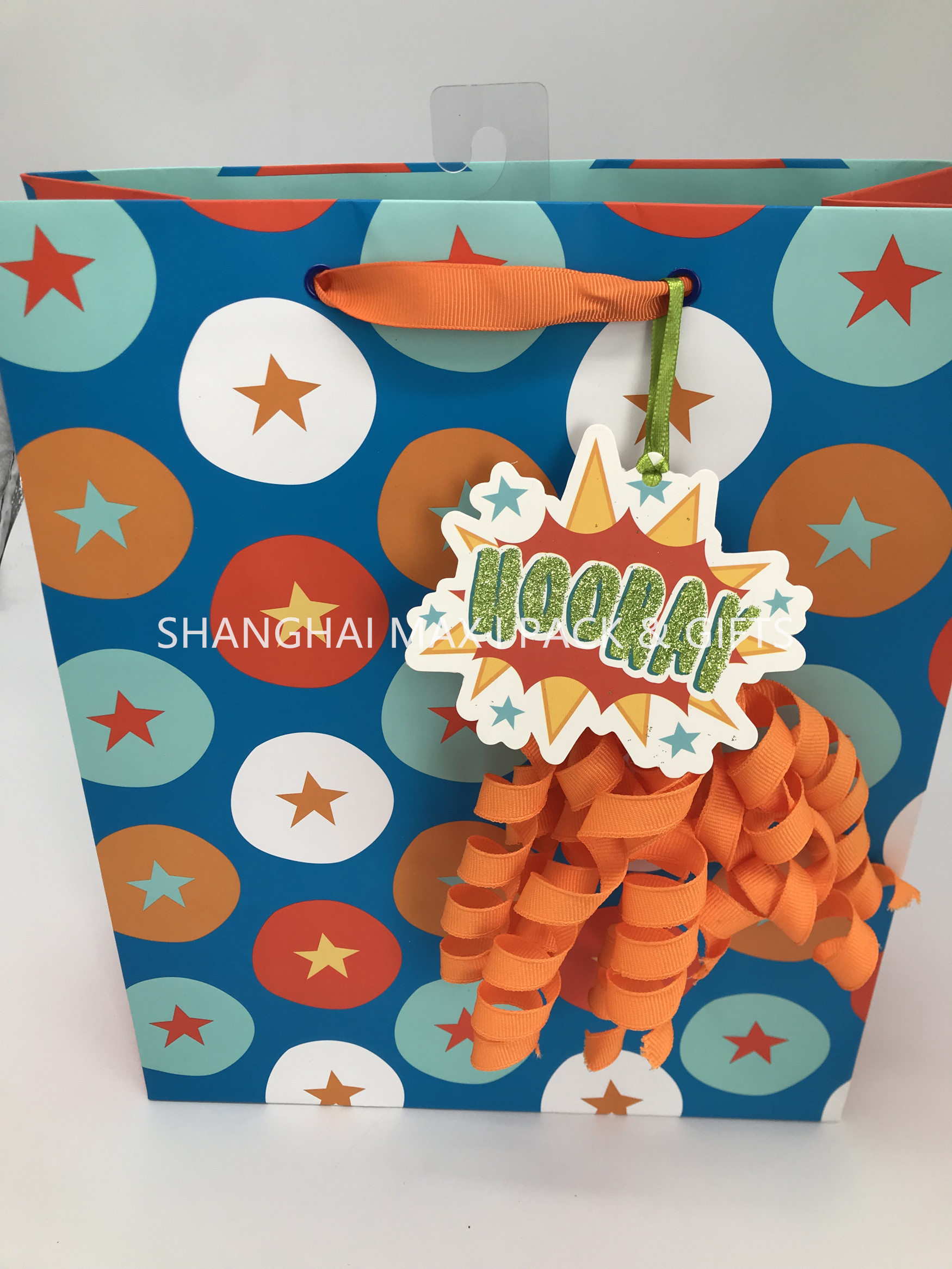 Kids Mini Extra Large Xmas Gift Bags , Blue / Brown Unique Children'S Christmas Gift Bags