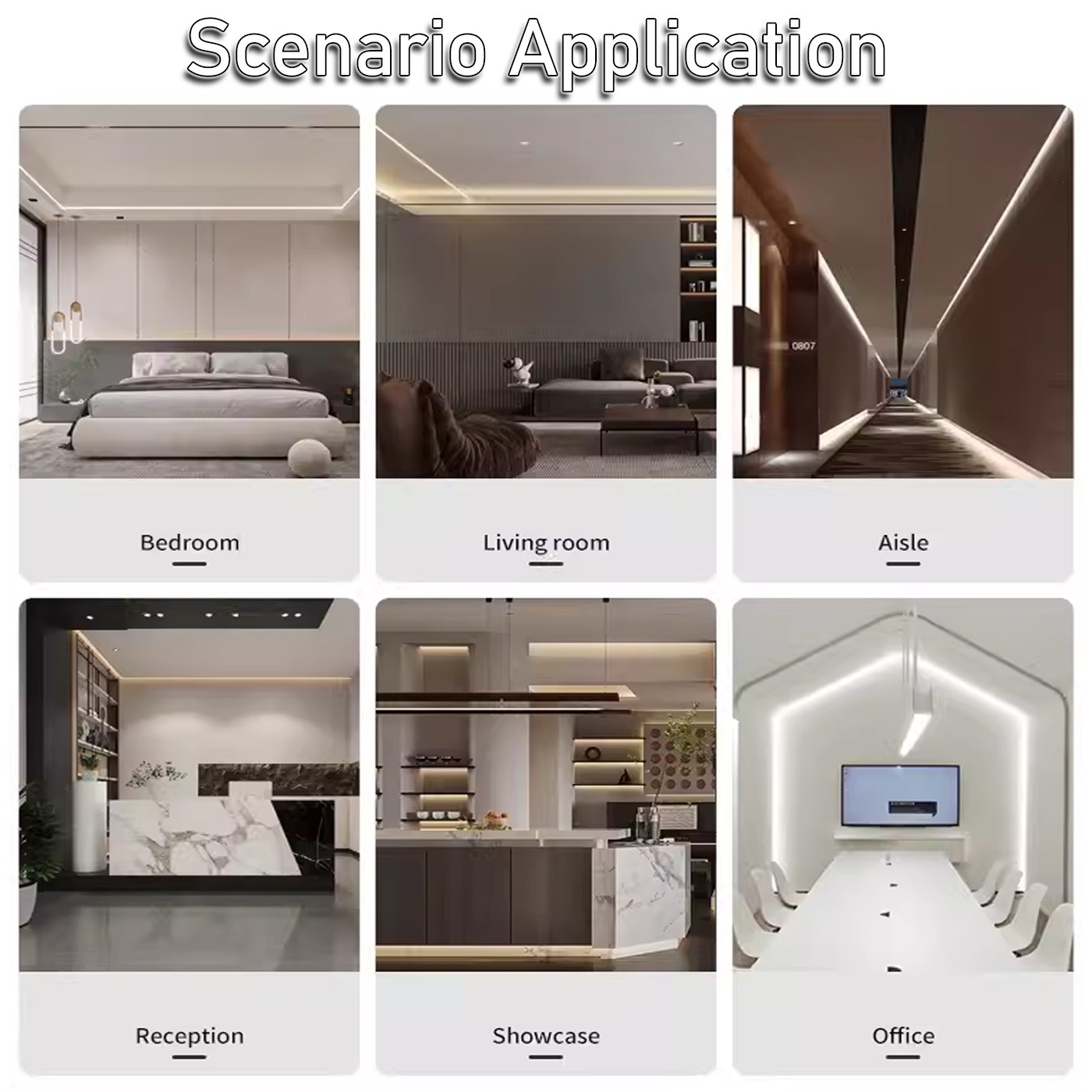 LED Embedded Aluminum Alloy Light Trough U-Shaped Aluminum Profile Living Room Ceiling Linear Light Strip